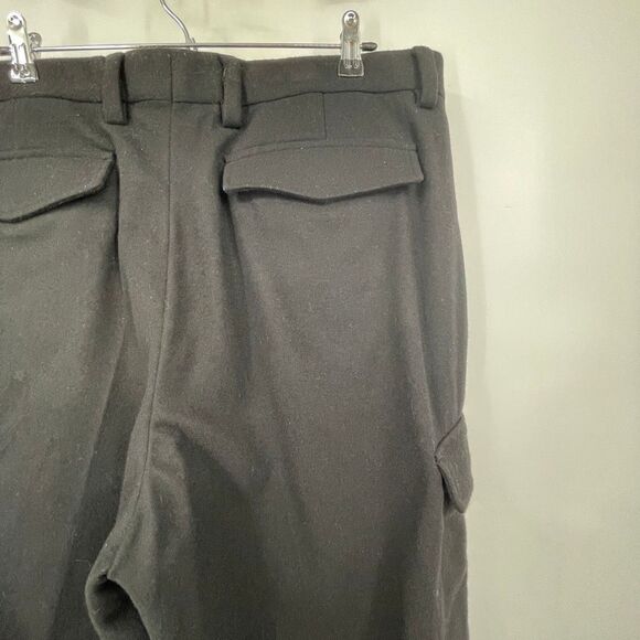 Banana Republic 38x32 Heavy Black Wool Blend Baggy Mens Cargo Pants - Picture 5 of 9